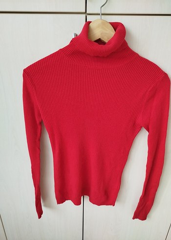 Batik marka kırmızı Boğazlı Triko Kadın Kazak - Görsel 2