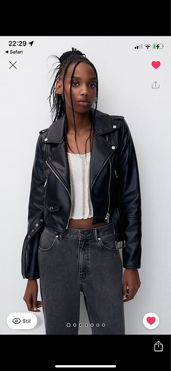 m Beden Pull and bear deri ceket
