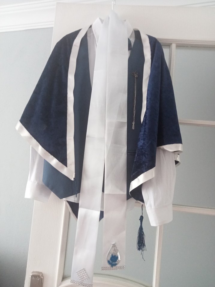 Gri Nakışlı Beyaz Uzun Kollu Takım Elbise - Görsel 5