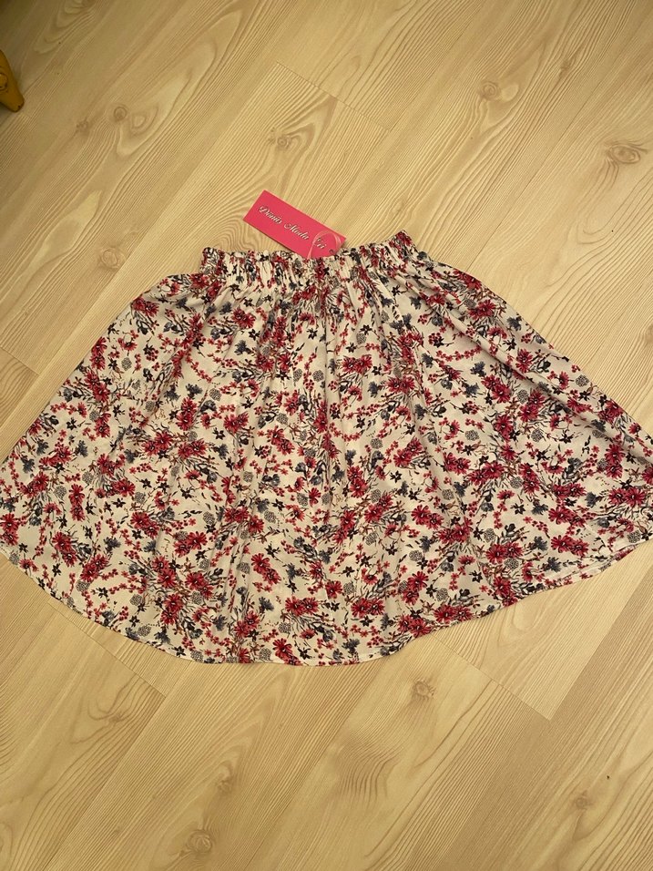 ETİKETLİ,M-L-XL,KLOŞ ÇİÇEKLİ ETEK - Görsel 3