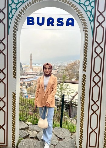 Kadın Camel Midi Pamuklu Ceket
