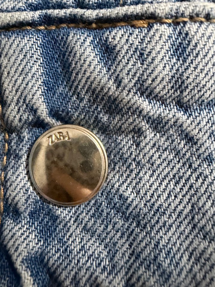 Kemerli Kadın Mavi Denim Tulum Zara - Görsel 5