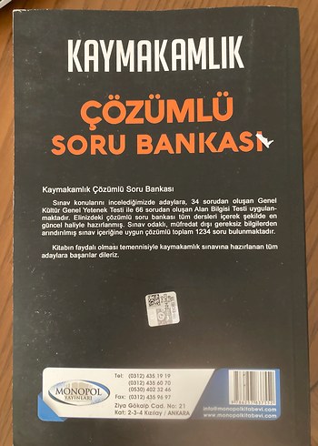 Monopol Kaymakamlık Çözümlü Soru Bankası Haziran 2022 - Görsel 2