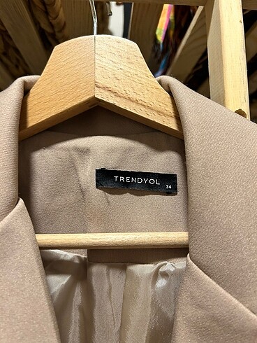 34 Beden camel Renk Trendyomilla crop blazer ceket