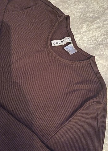 Kahverengi Uzun Kollu Kadın Triko - Görsel 2