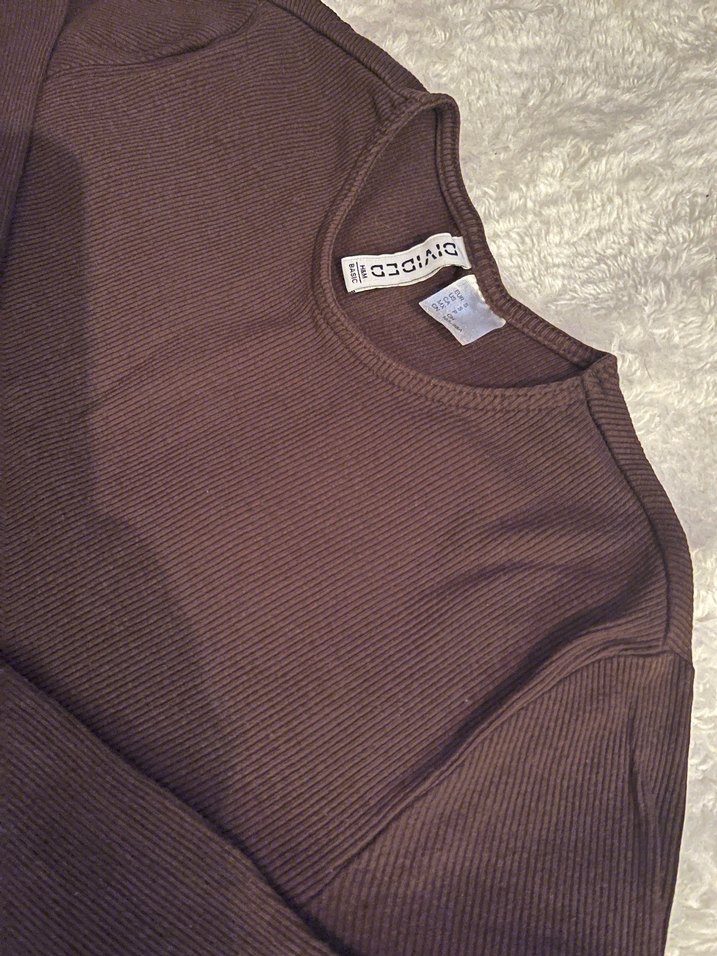 Kahverengi Uzun Kollu Kadın Triko - Görsel 2