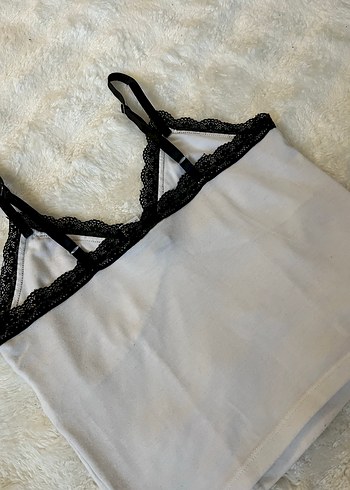 Dantel Detaylı V Yaka Kadın Atlet - Görsel 2