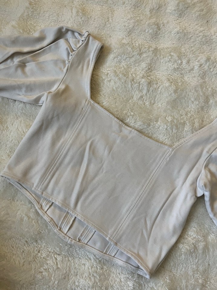 Uzun Kollu Beyaz Bluz - Görsel 2