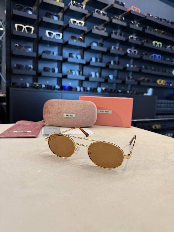 Bej Parlak Modern Klasik Kadın Güneş Gözlüğü - Görsel 2