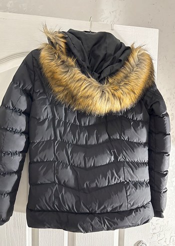 Kürklü Siyah Kadın Kışlık Mont - Görsel 3