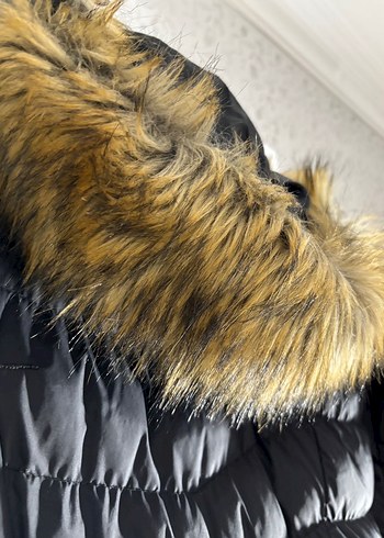 Kürklü Siyah Kadın Kışlık Mont - Görsel 5