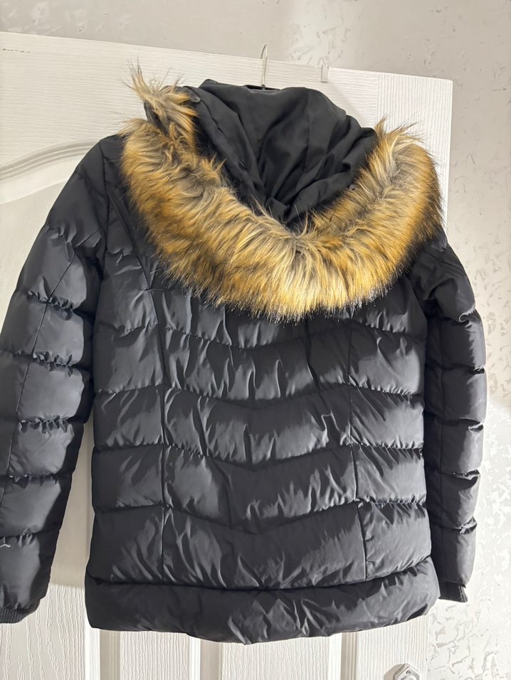 Kürklü Siyah Kadın Kışlık Mont - Görsel 3