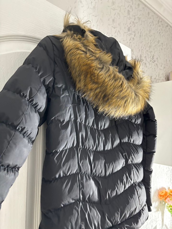 Kürklü Siyah Kadın Kışlık Mont - Görsel 4