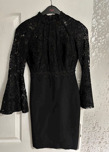 Dantel Detaylı Uzun Siyah Gotik Elbise - Görsel 5