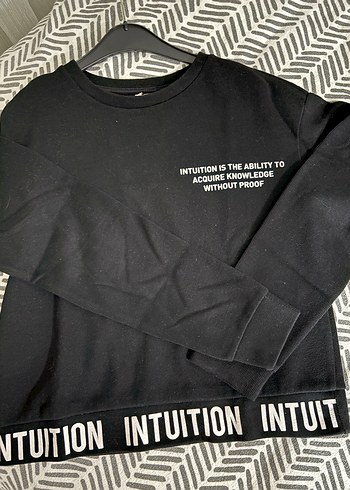 Siyah Baskılı Uzun Kollu Sweatshirt - Görsel 3