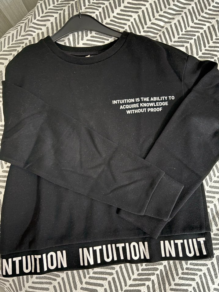 Siyah Baskılı Uzun Kollu Sweatshirt - Görsel 3