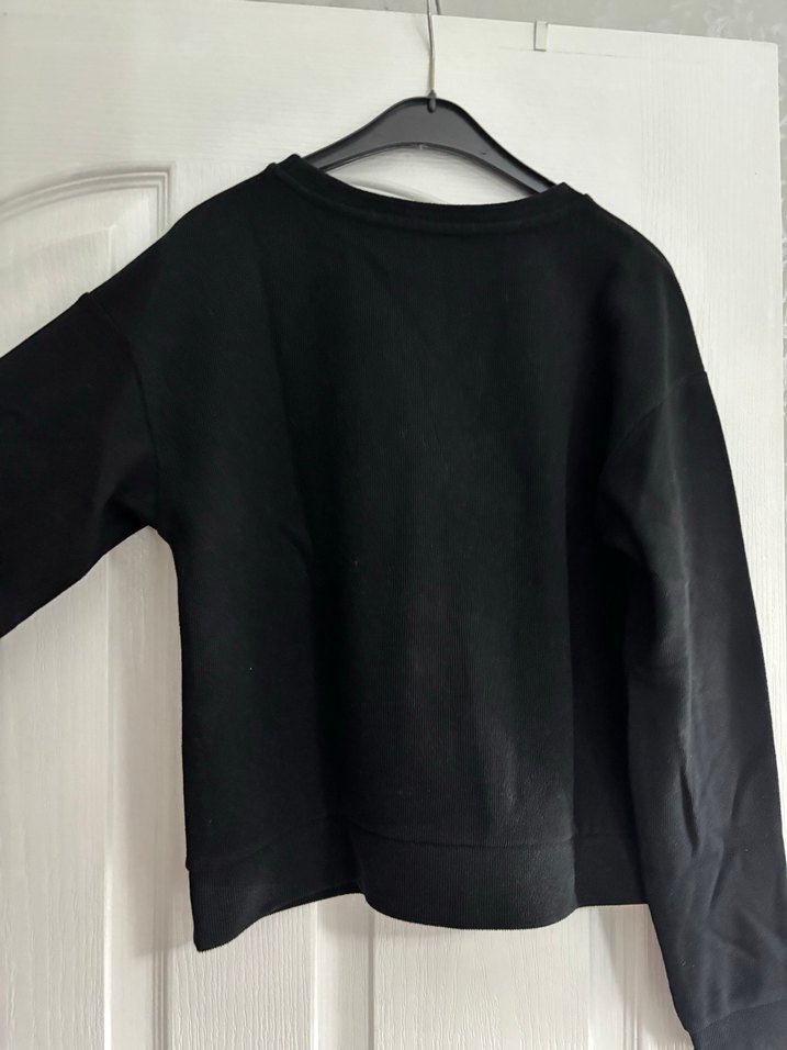 Siyah Baskılı Uzun Kollu Sweatshirt - Görsel 2