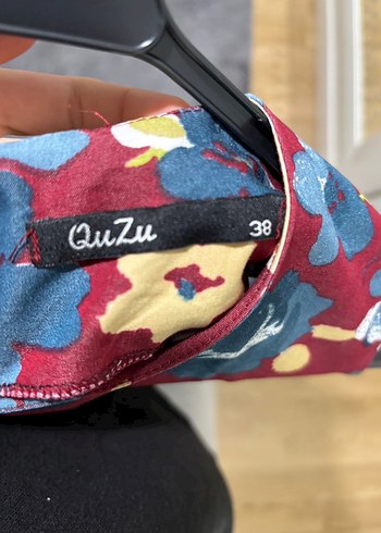 Bordo Çiçekli Midi Bohem Elbise - Görsel 4