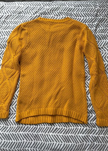 Sarı Örgü Kadın Kazak - Görsel 5