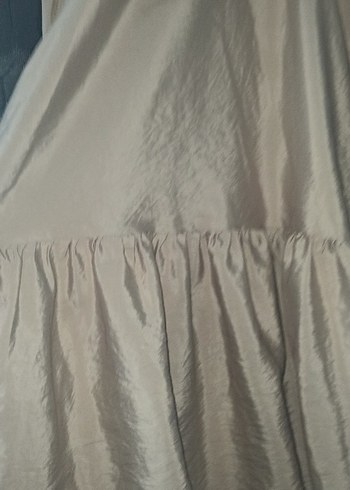 Bej Parlak Midi saten üst - Görsel 3