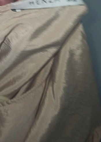 Bej Parlak Midi saten üst - Görsel 4