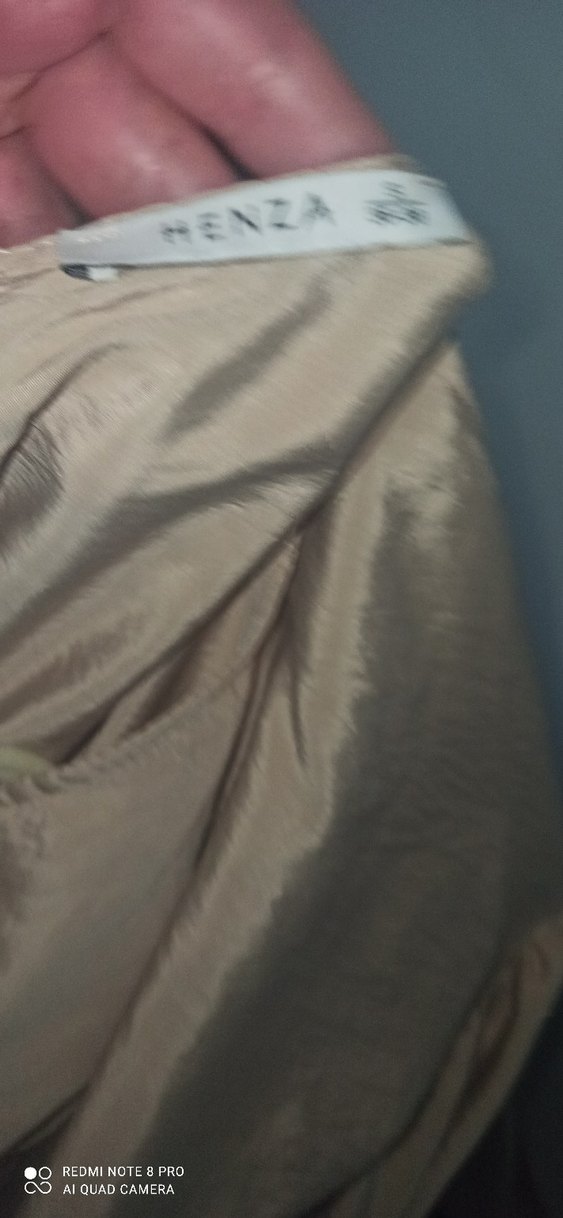 Bej Parlak Midi saten üst - Görsel 4