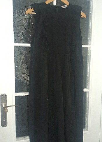 Siyah Kolsuz Uzun  Elbise - Görsel 2