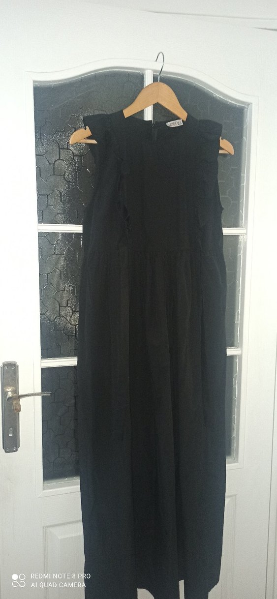 Siyah Kolsuz Uzun  Elbise - Görsel 2