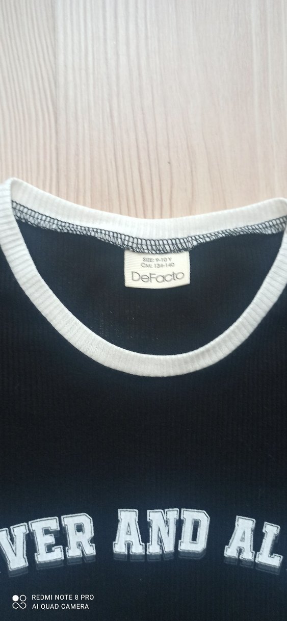 Siyah kız Çocuk Baskılı Kısa Kollu krop - Görsel 2