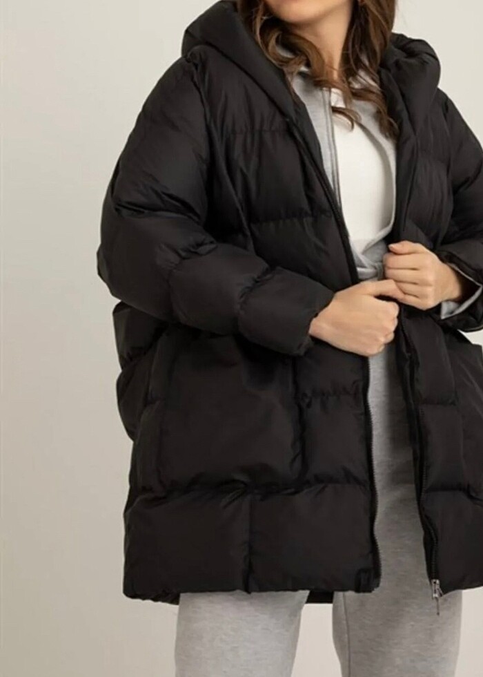 Kapüşonlu şişme mont - Görsel 2