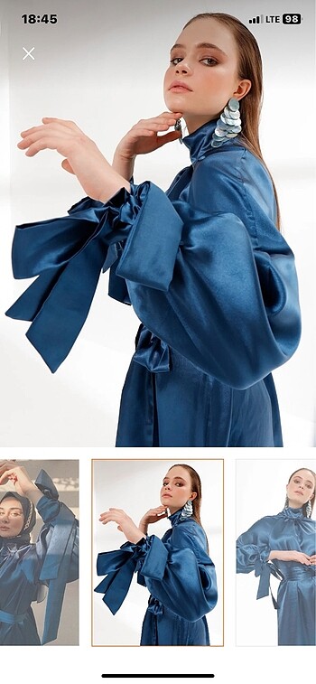 Saten elbise+şal SATILIK - Görsel 3