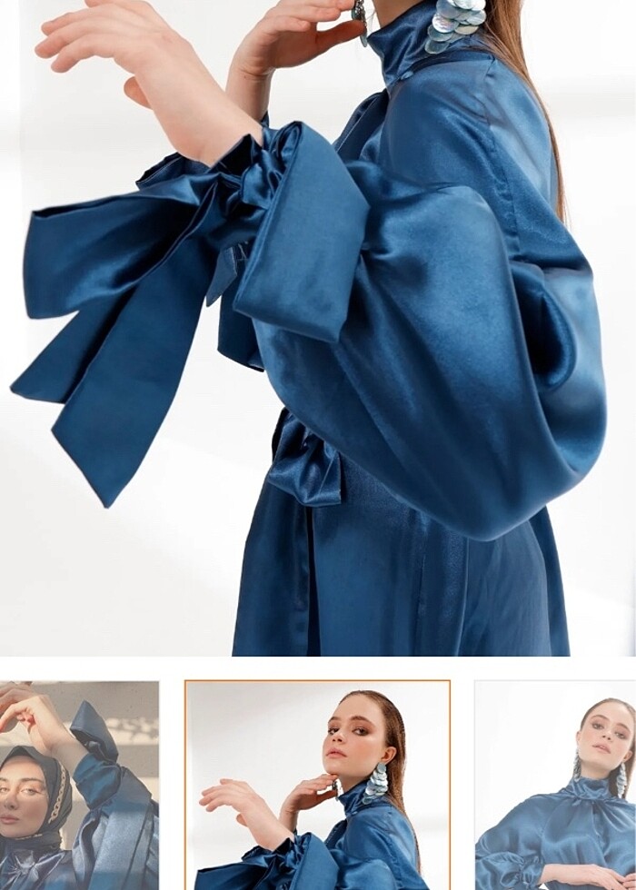 Saten elbise+şal SATILIK - Görsel 3