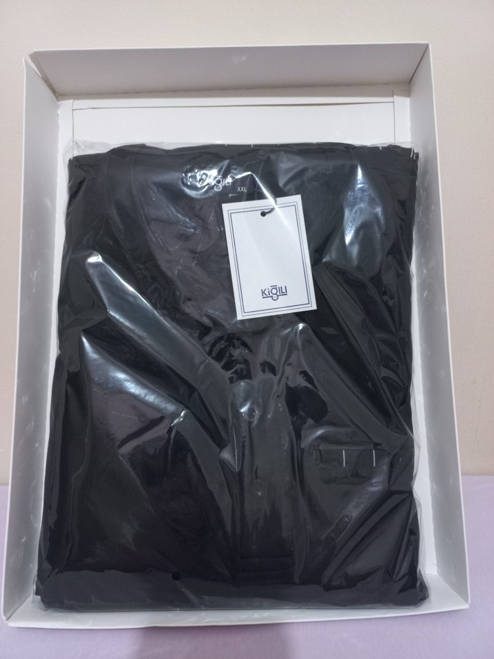 Erkek Siyah Düğmeli Uzun Kollu Pijama Takımı - Görsel 2