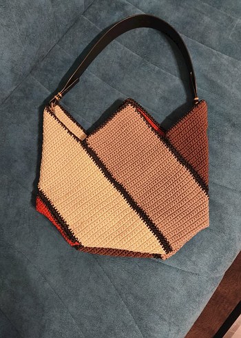 Bohem Tarzda Örgü Kadın Çanta - Görsel 2