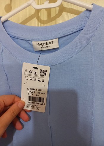 xl Beden Mavi Keten Erkek Tişört, Kısa Kollu, Salaş Kesim
