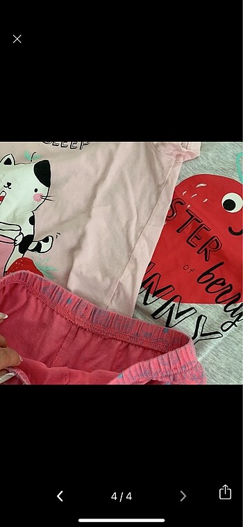 6 Yaş Beden pembe Renk Pijama