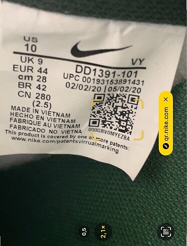 44 Beden yeşil Renk Nike Dunk Low 'Michigan State' erkek ayakkabı sneaker