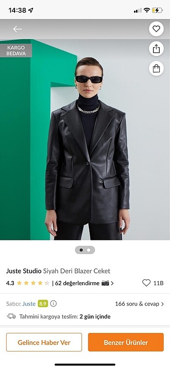 Deri blazer ceket