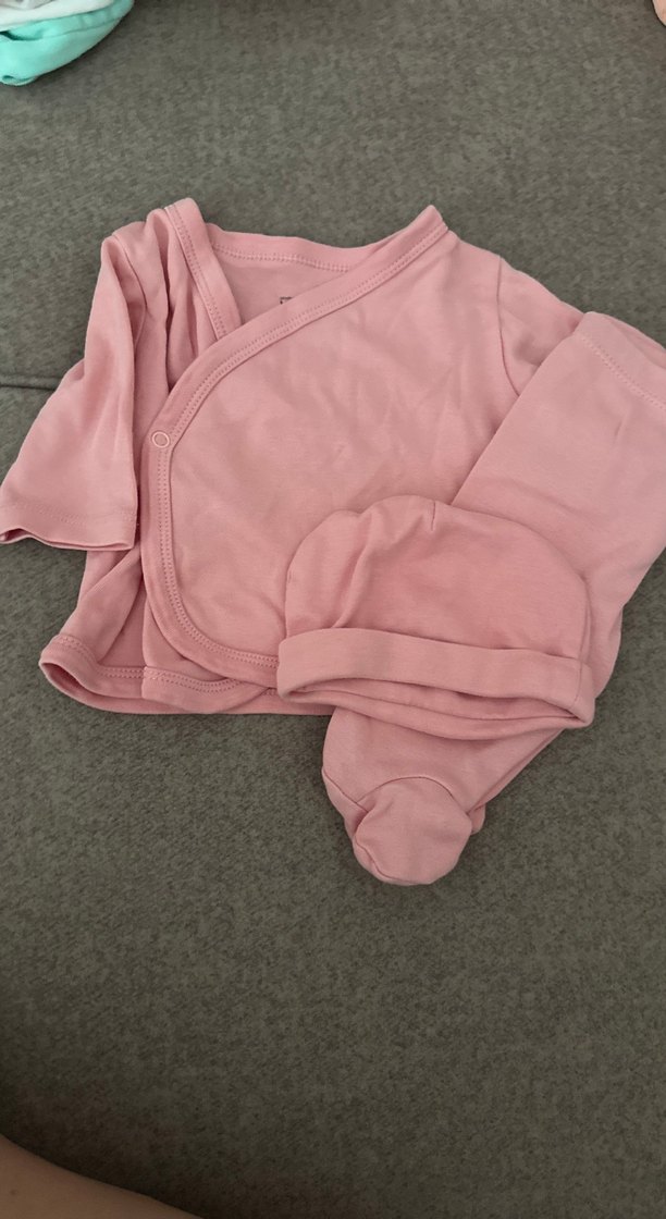 Pembe Organik Pamuk Kız Bebek Body - Görsel 3