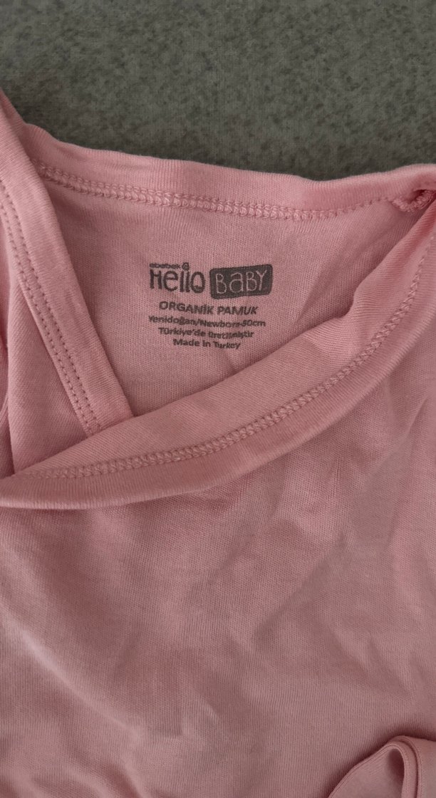 Pembe Organik Pamuk Kız Bebek Body - Görsel 2