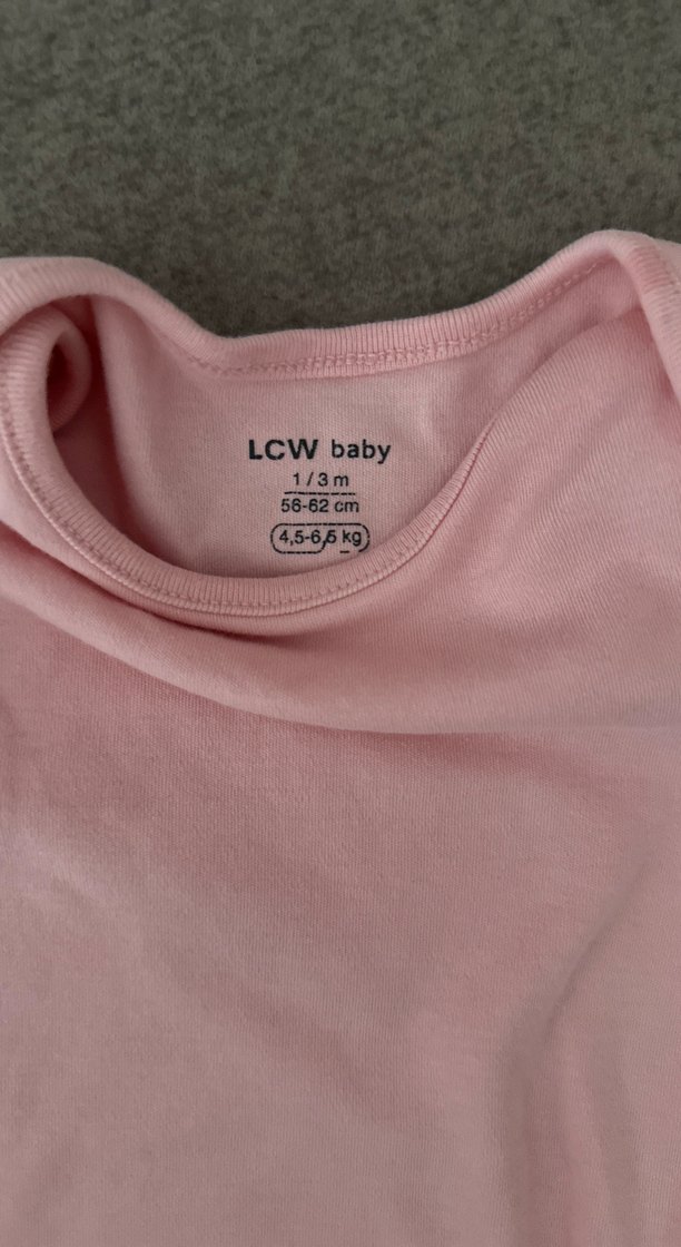 Pembe Kısa Kollu Bebek Kız Body 1-3 ay - Görsel 3