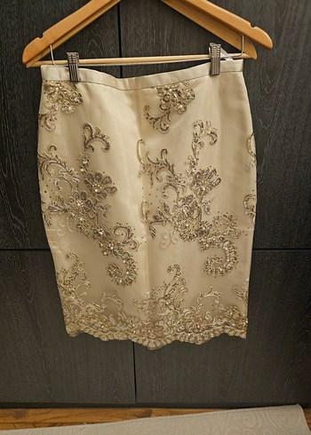 Dantel İşlemeli Bohem Beyaz Bluz etek ceket takim - Görsel 5