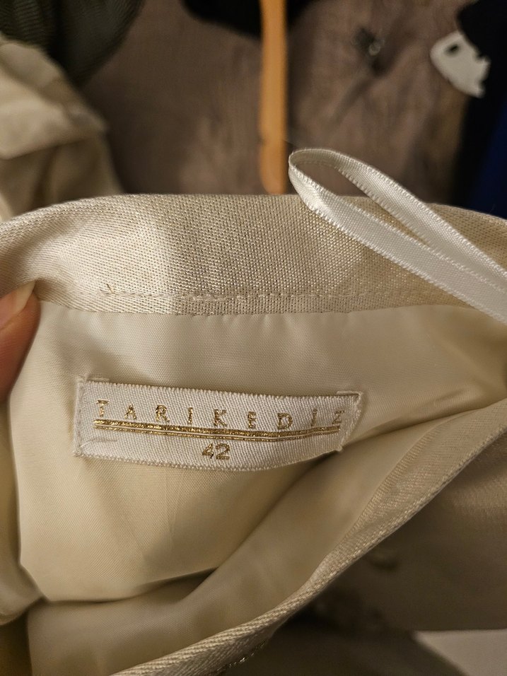 Dantel İşlemeli Bohem Beyaz Bluz etek ceket takim - Görsel 4