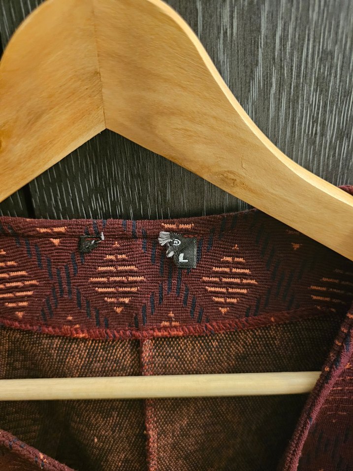 Bordo Bohem Midi Örgü Ceket - Görsel 2