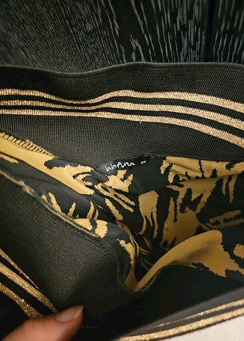 Desenli Siyah elbise - Görsel 3