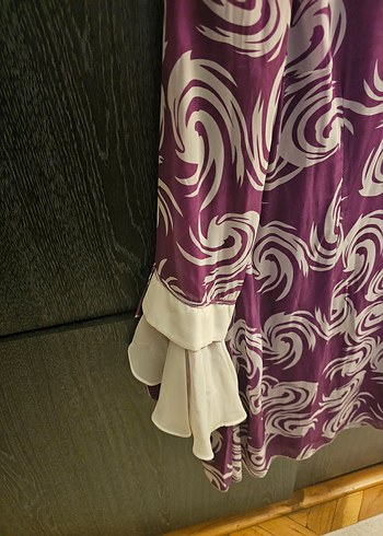 Mor Renkli Uzun Kollu Fırfırlı Kadın Tunik - Görsel 3