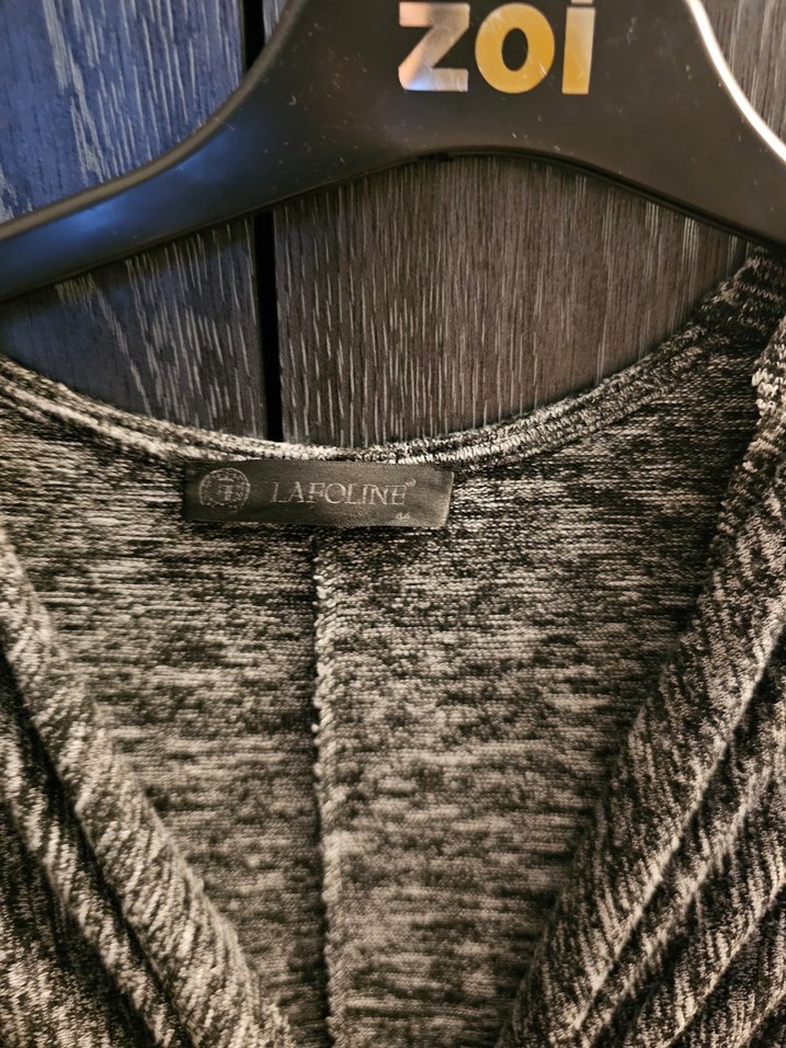 Gri V Yaka Kadın Triko Elbise - Görsel 2