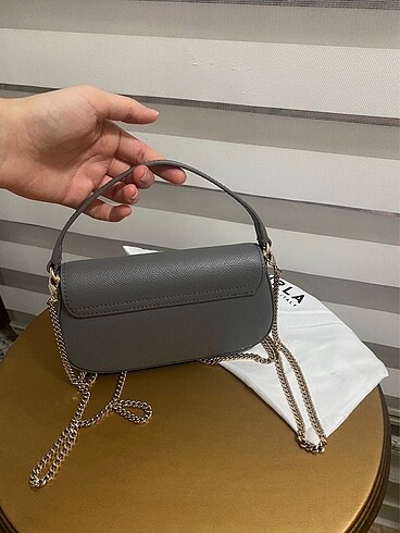 Beden gri Renk Furla Gri Mini Şık Gold Askılı Çanta