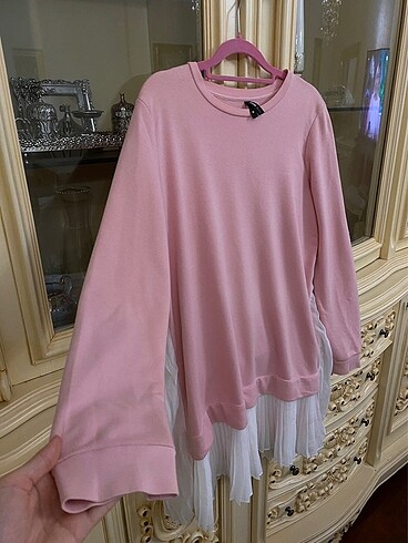 m Beden pembe Renk Arkası pliseli pembe sweat