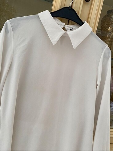 Zara Beyaz Yaka Detaylı Tunik Elbise